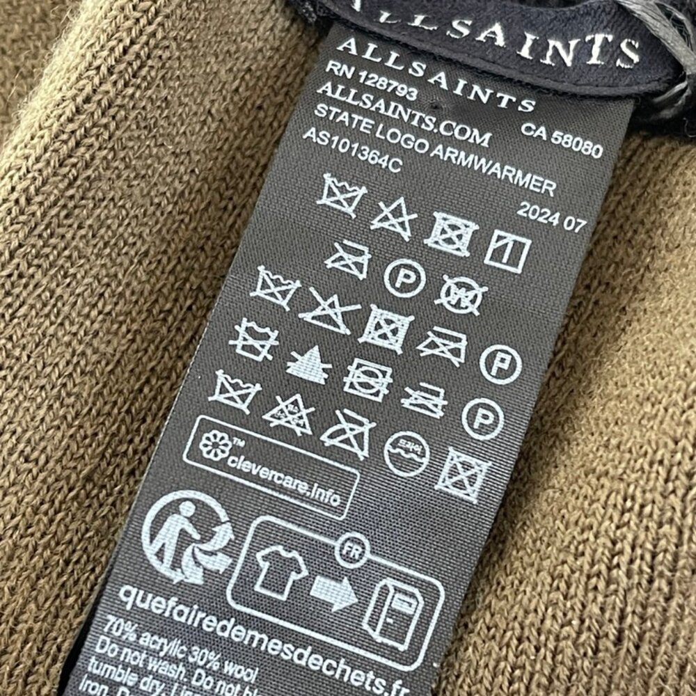 ALL SAINTS Logo Green & Black Arm Warmers are New with Tags! One Size - Picture 7 of 7
